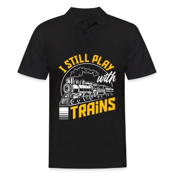 Model railway model making train trains train drivers - Men's Polo Shirt - black - Front - Kai (181cm)