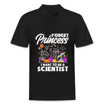 Forget Princess I Want To Be A Scientist - Men's Polo Shirt - black - Front - Kai (181cm)