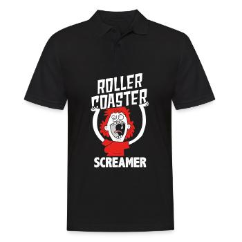 Funny roller coaster lover theme park fun fair - Men's Polo Shirt - black - Front - Kai (181cm)