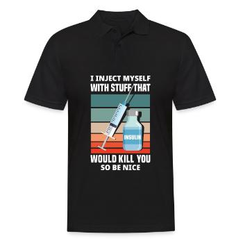 T1D Diabetes Type 1 Diabetic Gift - Men's Polo Shirt - black - Front - Kai (181cm)