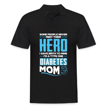 T1D Diabetes Typ 1 Diabetiker Geschenk - Männer Poloshirt - Schwarz - Vorne - Kai (181cm)