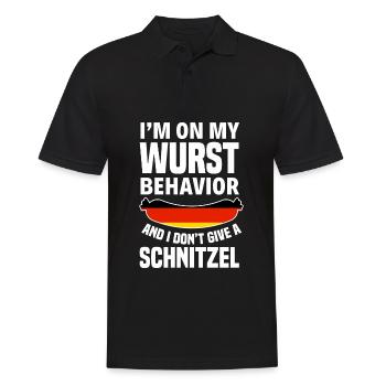 I Don't Give A Schnitzel Lustiges - Männer Poloshirt - Schwarz - Vorne - Kai (181cm)