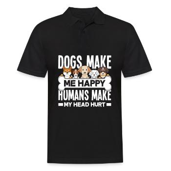 Propriétaire de chien, amoureux des chiens, amoureux des chiens - Polo Homme - noir - Devant - Kai (181cm)