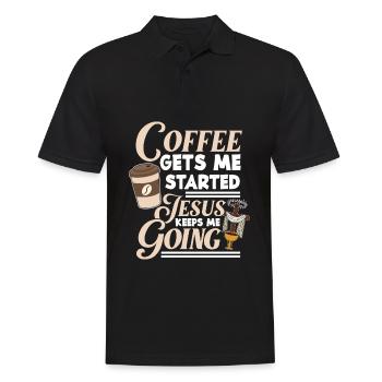 Kaffee Und Jesus Christus Christ Religion Religiös - Männer Poloshirt - Schwarz - Vorne - Kai (181cm)
