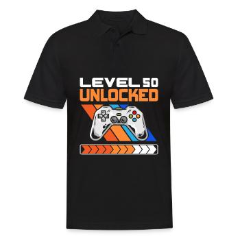 50. Geburtstag Männer Geburtstag Gamer Gaming - Männer Poloshirt - Schwarz - Vorne - Kai (181cm)