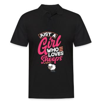 Lustiges Frauen Schafe Schaf Schäfer Landwirt - Männer Poloshirt - Schwarz - Vorne - Kai (181cm)
