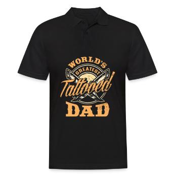 Cadeau de tatouages de tatoueur de tatouage de papa tatoué - Polo Homme - noir - Devant - Kai (181cm)
