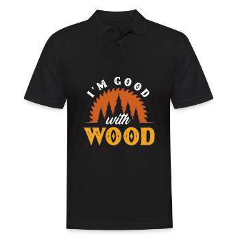 Funny woodworker carpenter joiner woodcutter - Men's Polo Shirt - black - Front - Kai (181cm)