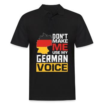 Citations allemandes drôles allemand parlant allemand - Polo Homme - noir - Devant - Kai (181cm)