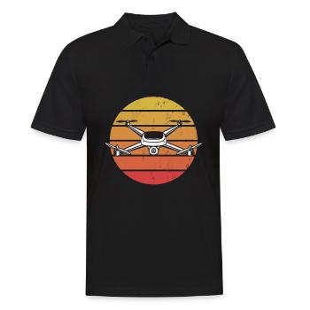 Cadeau de pilote de drone pilote de drone vintage rétro - Polo Homme - noir - Devant - Kai (181cm)