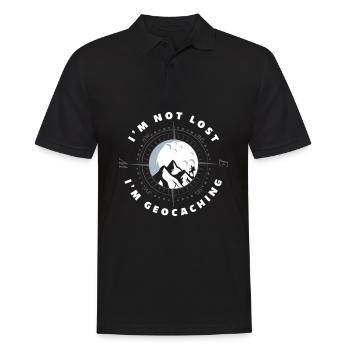 Funny Geocacher Geocache Geocaching Gift - Men's Polo Shirt - black - Front - Kai (181cm)