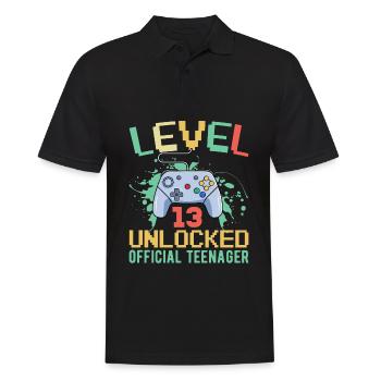13ème anniversaire garçons adolescents d’anniversaire gamer - Polo Homme - noir - Devant - Kai (181cm)