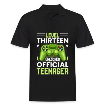 13ème anniversaire garçons adolescents d’anniversaire gamer - Polo Homme - noir - Devant - Kai (181cm)