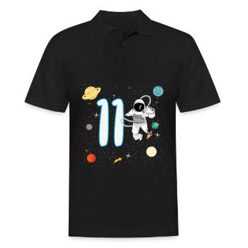 11ème anniversaire 11 ans astronaute Planète de l’espace - Polo Homme - noir - Devant - Kai (181cm)