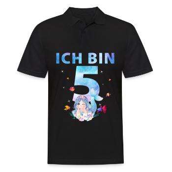 5. Geburtstag Mädchen 5 Jahre Meerjungfrau Party - Männer Poloshirt - Schwarz - Vorne - Kai (181cm)