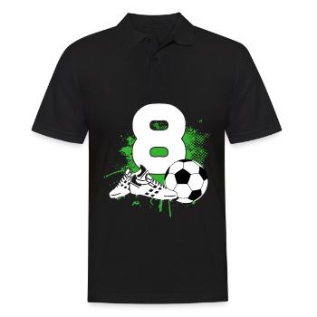 8ème anniversaire 8 ans footballeur - Polo Homme - noir - Devant - Kai (181cm)