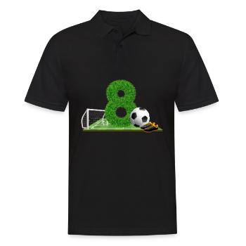 8ème anniversaire 8 ans footballeur - Polo Homme - noir - Devant - Kai (181cm)