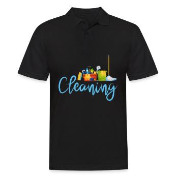 Drôle de femme de ménage nettoyeuse ménage ménage ménage ménage - Polo Homme - noir - Devant - Kai (181cm)