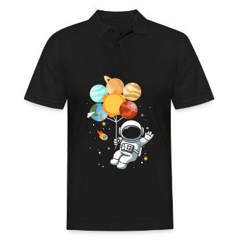 Astronomy Solar System Planet Astronaut - Men's Polo Shirt - black - Front - Kai (181cm)