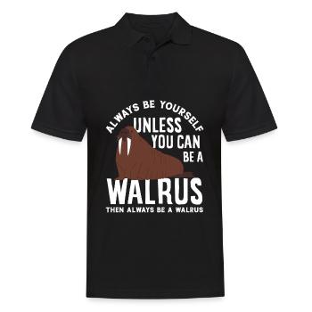 Soyez un morse Morse Drôle De Cadeau Morse - Polo Homme - noir - Devant - Kai (181cm)