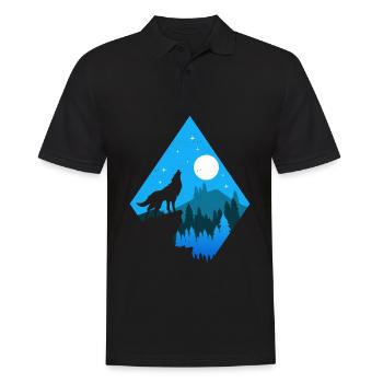 Idée cadeau Wolves Wolf - Polo Homme - noir - Devant - Kai (181cm)