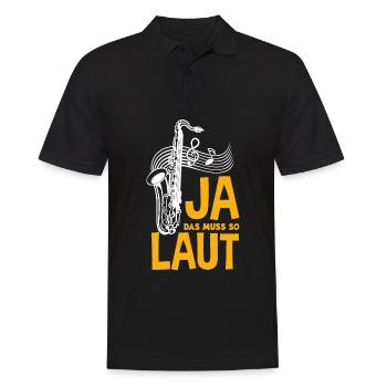 Saxophon - Männer Poloshirt - Schwarz - Vorne - Kai (181cm)