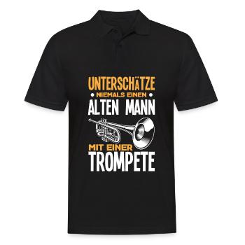 Trompete Trompeter Trompeten Spieler - Männer Poloshirt - Schwarz - Vorne - Kai (181cm)