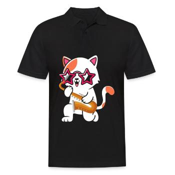 Saxophone Jazz - Men's Polo Shirt - black - Front - Kai (181cm)