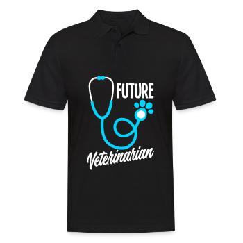 Drôle de vétérinaire vétérinaire Vétérinaire Cadeau - Polo Homme - noir - Devant - Kai (181cm)