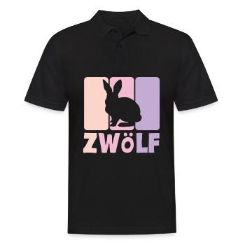 12. Geburtstag Mädchen 12 Jahre Kaninchen Hase - Männer Poloshirt - Schwarz - Vorne - Kai (181cm)
