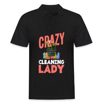 Drôle de femme de ménage Nettoyeur Femme au foyer Nettoyage - Polo Homme - noir - Devant - Kai (181cm)