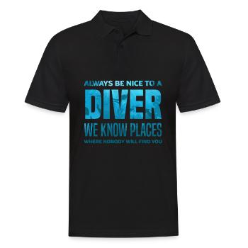 Diving Divers Funny Diver Gift - Men's Polo Shirt - black - Front - Kai (181cm)