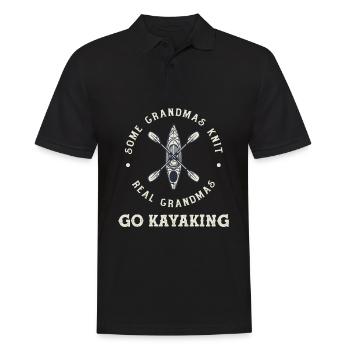 Kayak Grandma - Men's Polo Shirt - black - Front - Kai (181cm)