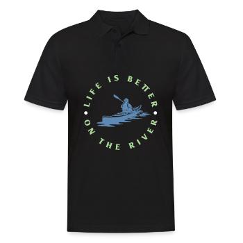 Kajak - Männer Poloshirt - Schwarz - Vorne - Kai (181cm)