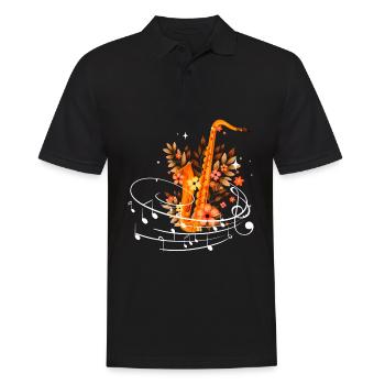 Music Musicians Saxophone Saxophone Musician - Men's Polo Shirt - black - Front - Kai (181cm)