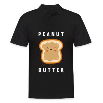 Erdnussbutter - Männer Poloshirt - Schwarz - Vorne - Kai (181cm)