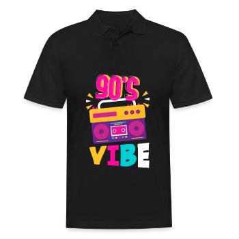 Tenue de fête des années 90 Costume de fête des années 90 - Polo Homme - noir - Devant - Kai (181cm)