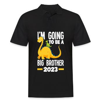 I'm Going to Be a Big Brother 2023 Dino Dinosaur - Men's Polo Shirt - black - Front - Kai (181cm)