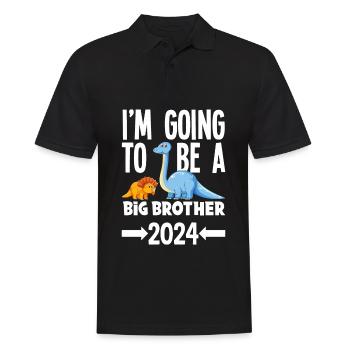 I'm Going to Be a Big Brother 2024 Dino Dinosaur - Men's Polo Shirt - black - Front - Kai (181cm)