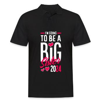 Je serai une grande sœur en 2024 - Polo Homme - noir - Devant - Kai (181cm)