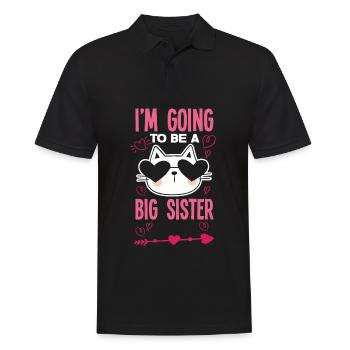 Ich Werde Große Schwester Katze - Männer Poloshirt - Schwarz - Vorne - Kai (181cm)