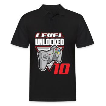 10. Geburtstag Jungen Geburtstag Gamer Gaming - Männer Poloshirt - Schwarz - Vorne - Kai (181cm)