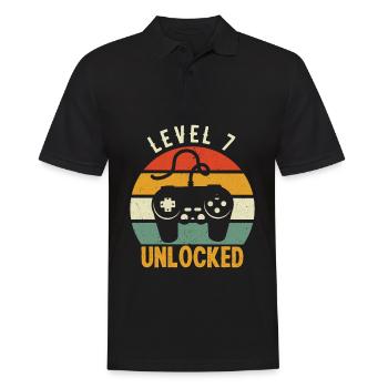 7. Geburtstag Jungen Geburtstag Gamer Gaming - Männer Poloshirt - Schwarz - Vorne - Kai (181cm)