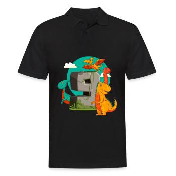 9ème anniversaire 9 ans Dino Dinosaur Fan - Polo Homme - noir - Devant - Kai (181cm)