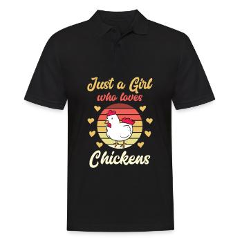Chicken Chicken Girls - Polo Homme - noir - Devant - Kai (181cm)