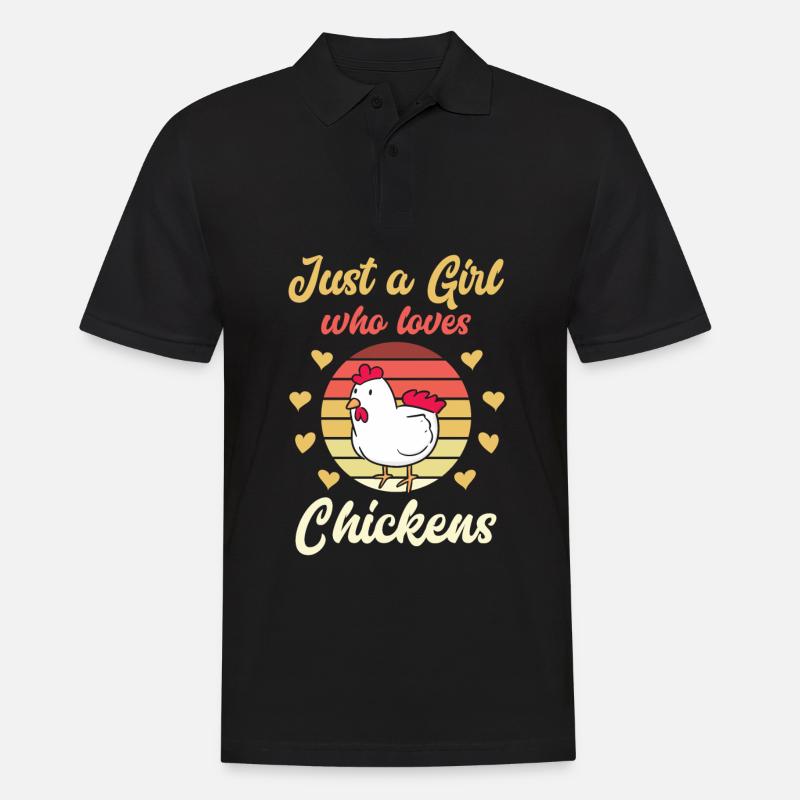 Huhn Hühner Mädchen - Männer Poloshirt - Schwarz
