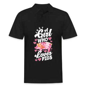 Just a girl who loves pigs - Men's Polo Shirt - black - Front - Kai (181cm)