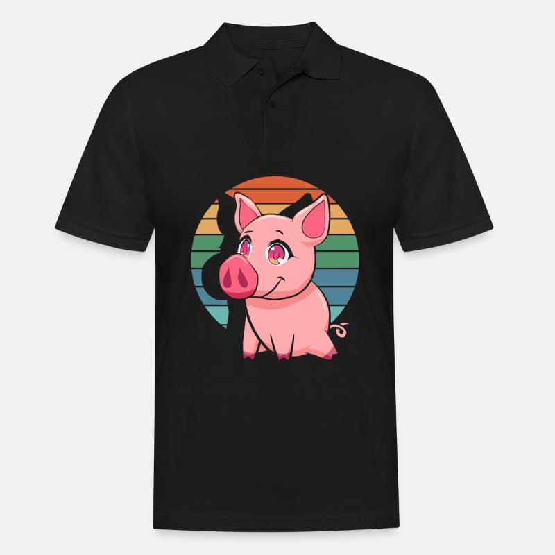 Schwein Schweine - Männer Poloshirt - Schwarz