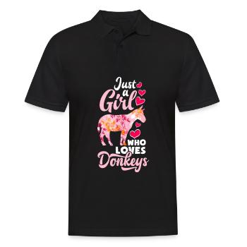 Lustiges Esel Liebhaber Geschenk Mädchen Esel - Männer Poloshirt - Schwarz - Vorne - Kai (181cm)