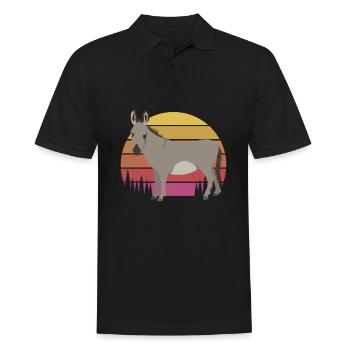 Funny donkey lover gift - Men's Polo Shirt - black - Front - Kai (181cm)